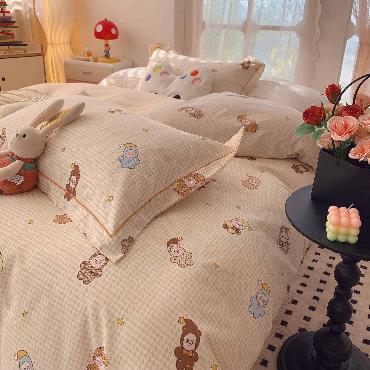 91家纺网 家纺一手货源 找家纺 莱豫家纺 2026新款全棉纯棉小清新印花四件套-第一波 小魔仙黄