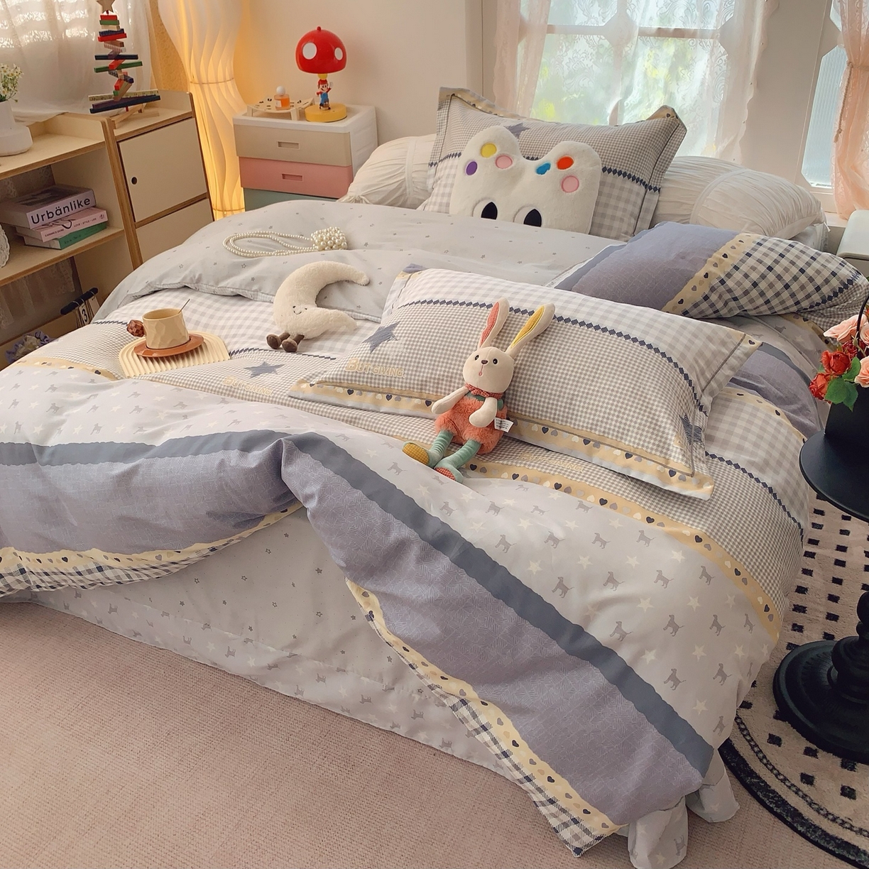 91家纺网 家纺一手货源 找家纺 莱豫家纺 2026新款全棉纯棉小清新印花四件套-第一波 星空物语