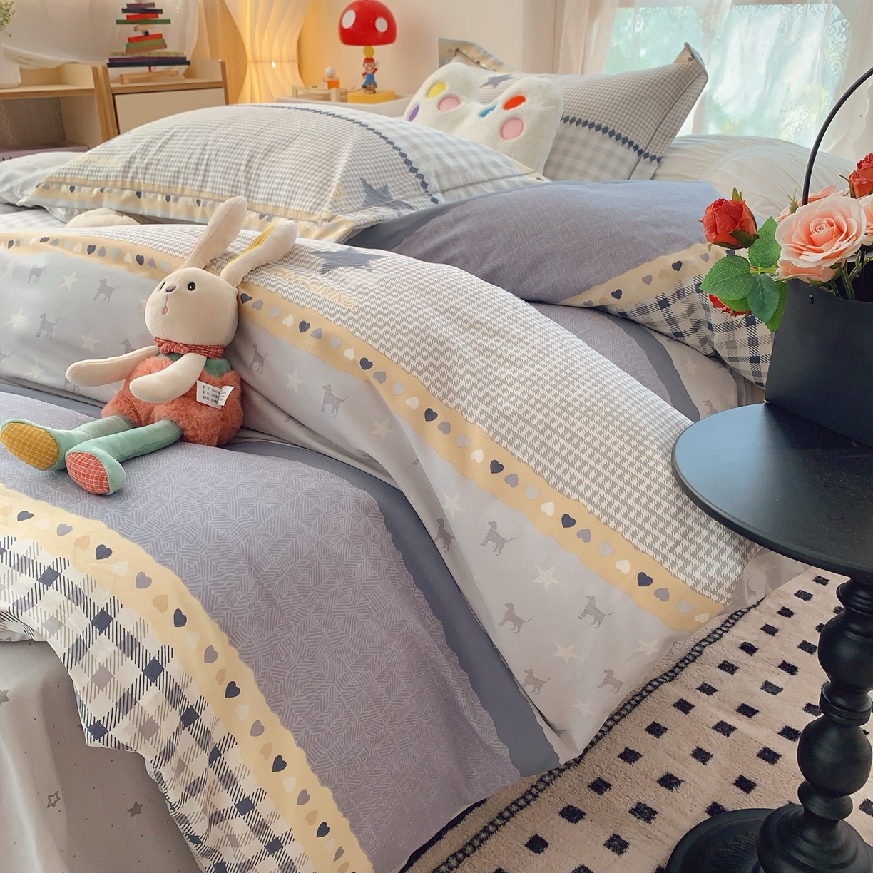 91家纺网 家纺一手货源 找家纺 莱豫家纺 2026新款全棉纯棉小清新印花四件套-第一波 星空物语