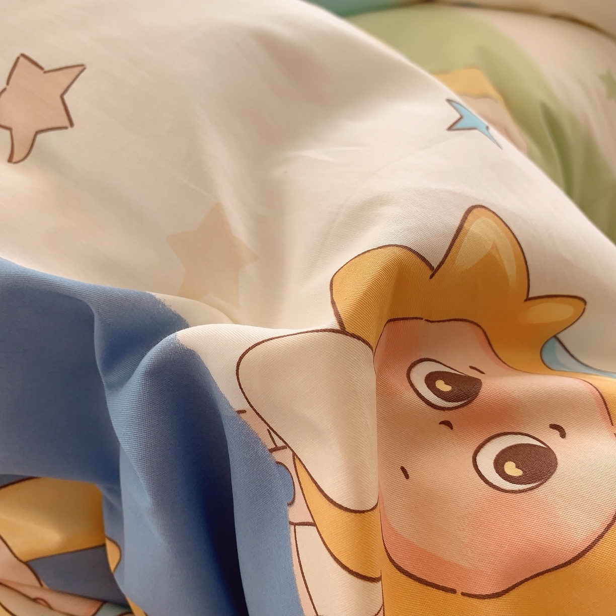 91家纺网 家纺一手货源 找家纺 莱豫家纺 2026新款全棉纯棉小清新印花四件套-第一波 星月宝贝