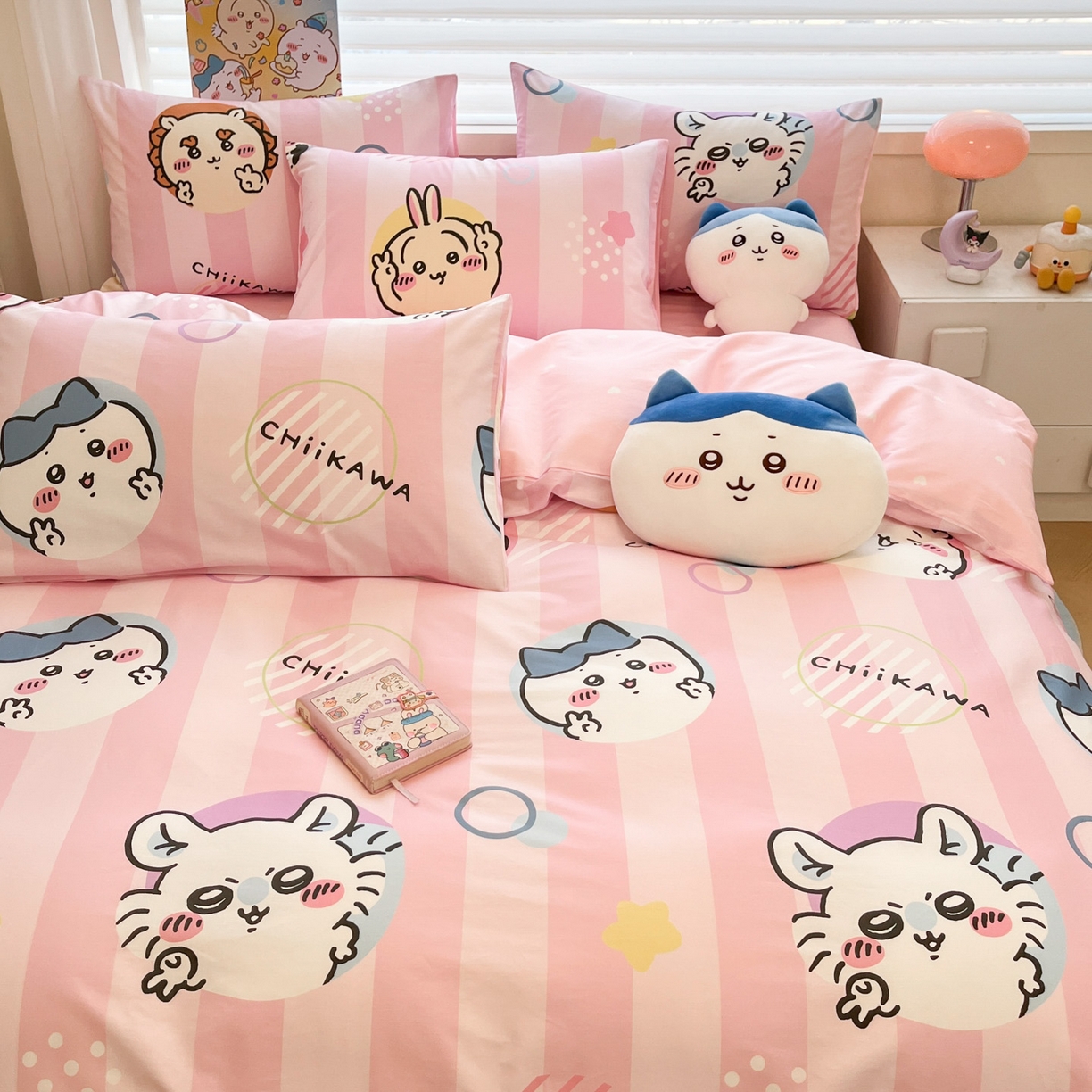 91家纺网 家纺一手货源 找家纺 暮思家居 2026新款正版授权吉伊卡哇全棉纯棉四件套 圈圈吉伊卡哇