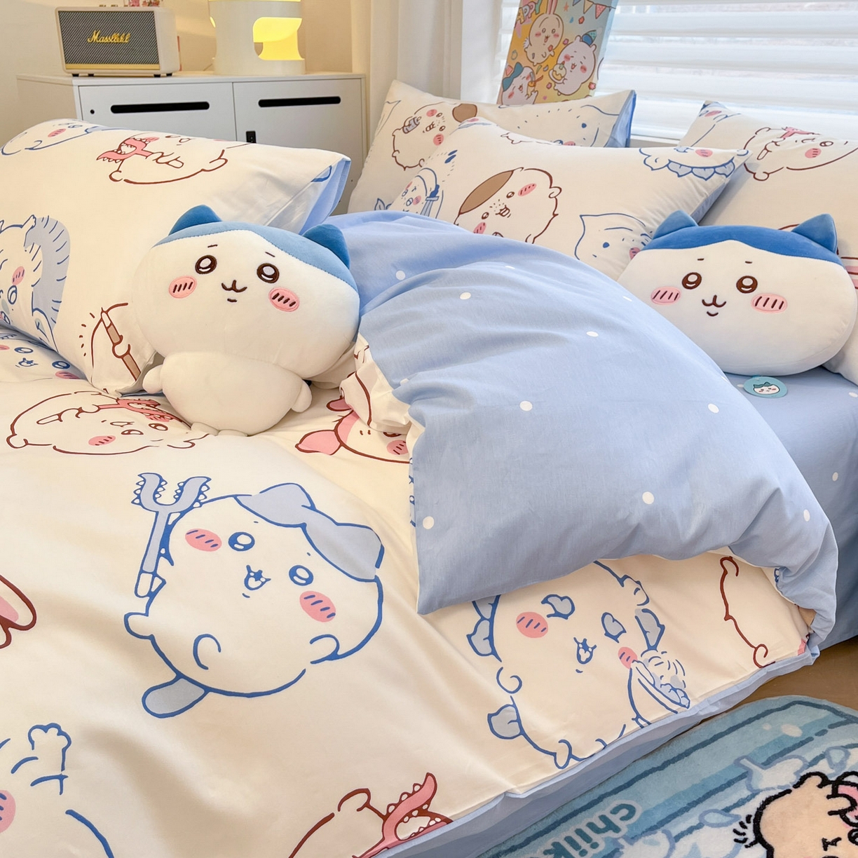 91家纺网 家纺一手货源 找家纺 暮思家居 2026新款正版授权吉伊卡哇全棉纯棉四件套 小八吉伊卡哇