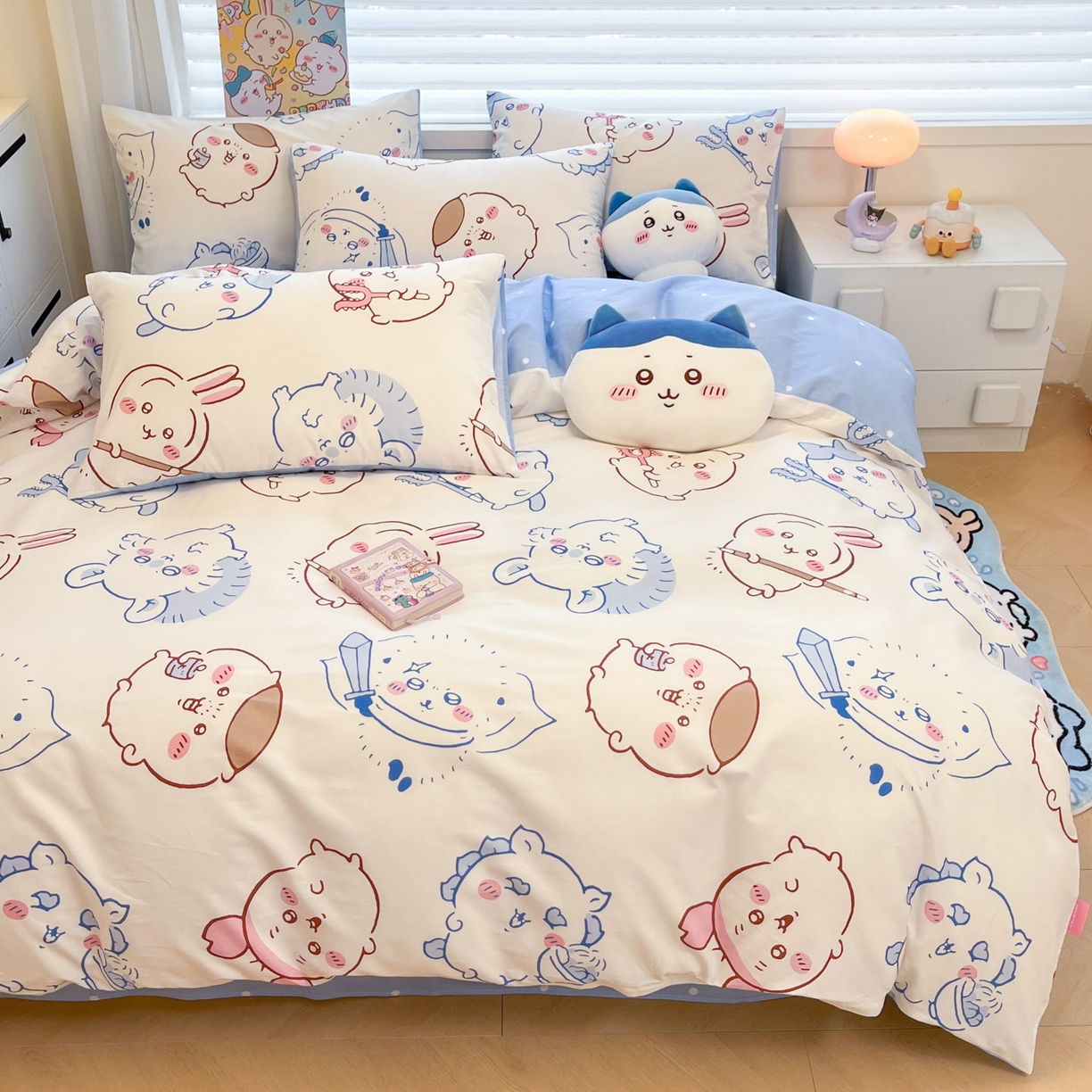 91家纺网 家纺一手货源 找家纺 暮思家居 2026新款正版授权吉伊卡哇全棉纯棉四件套 小八吉伊卡哇