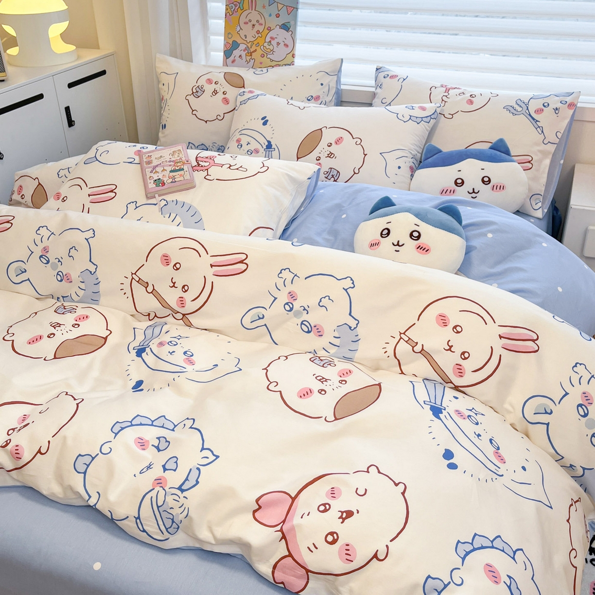 91家纺网 家纺一手货源 找家纺 暮思家居 2026新款正版授权吉伊卡哇全棉纯棉四件套 小八吉伊卡哇