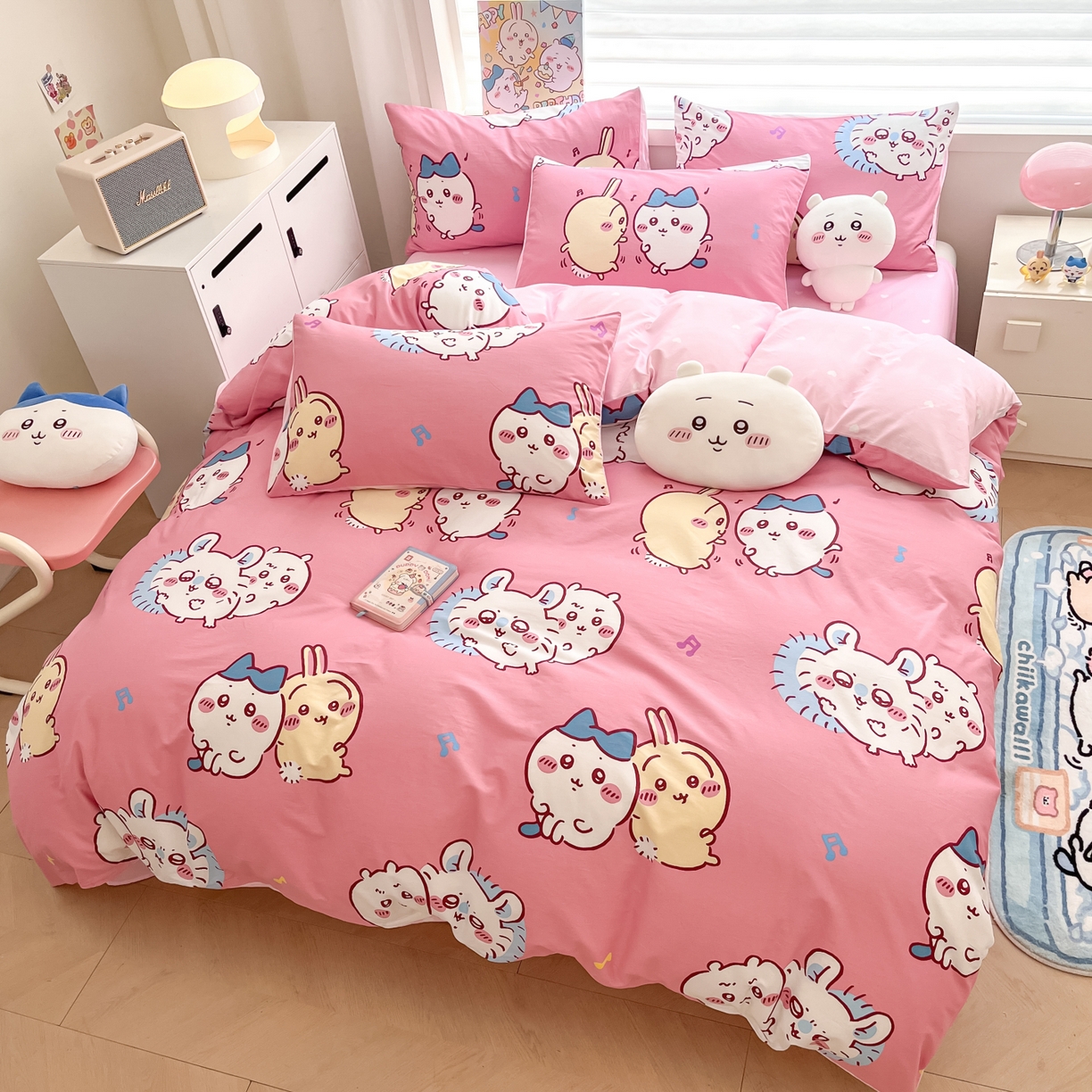 91家纺网 家纺一手货源 找家纺 暮思家居 2026新款正版授权吉伊卡哇全棉纯棉四件套 可爱吉伊卡哇