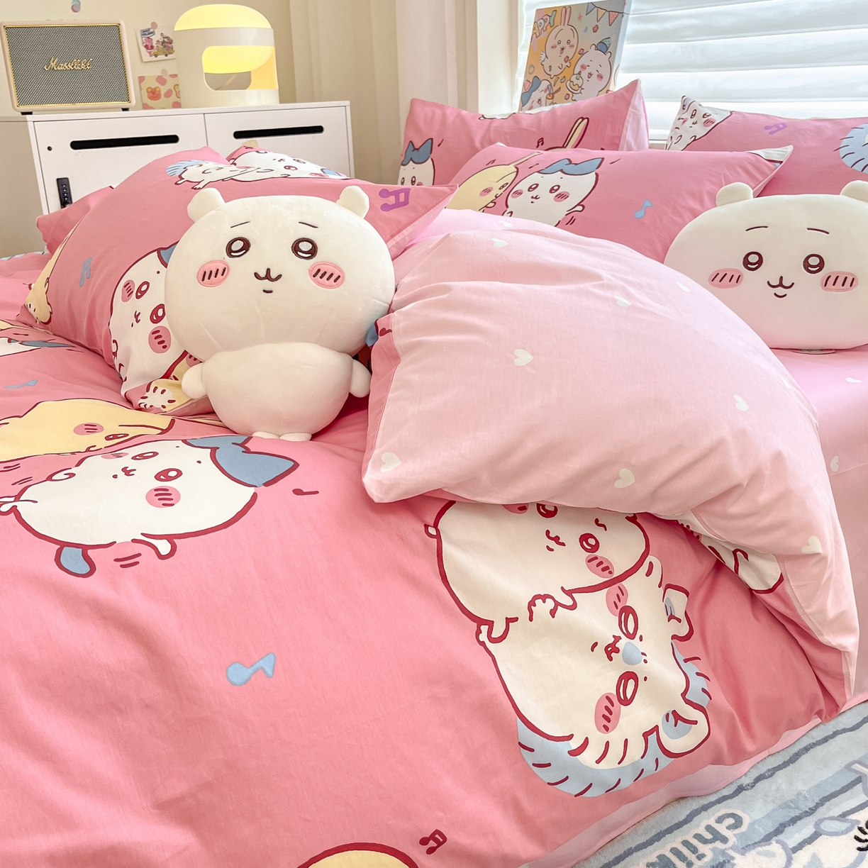 91家纺网 家纺一手货源 找家纺 暮思家居 2026新款正版授权吉伊卡哇全棉纯棉四件套 可爱吉伊卡哇