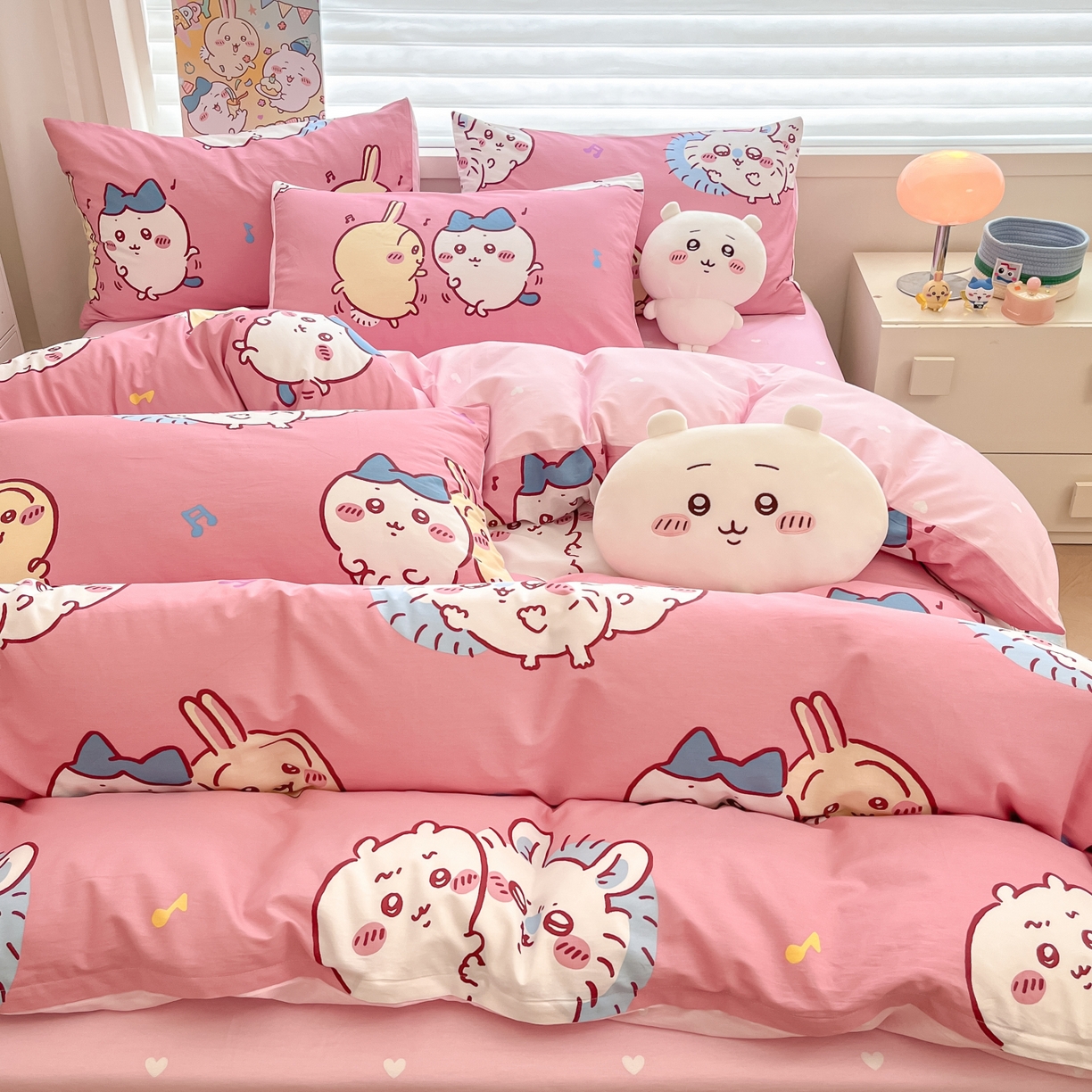 91家纺网 家纺一手货源 找家纺 暮思家居 2026新款正版授权吉伊卡哇全棉纯棉四件套 可爱吉伊卡哇