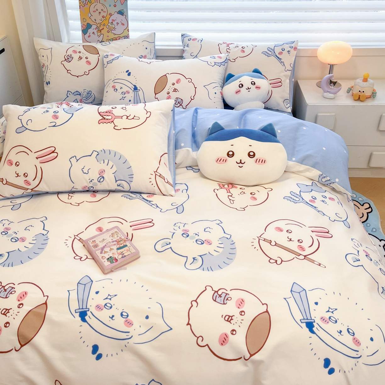 91家纺网 家纺一手货源 找家纺 暮思家居 2026新款正版授权吉伊卡哇全棉纯棉四件套 小八吉伊卡哇