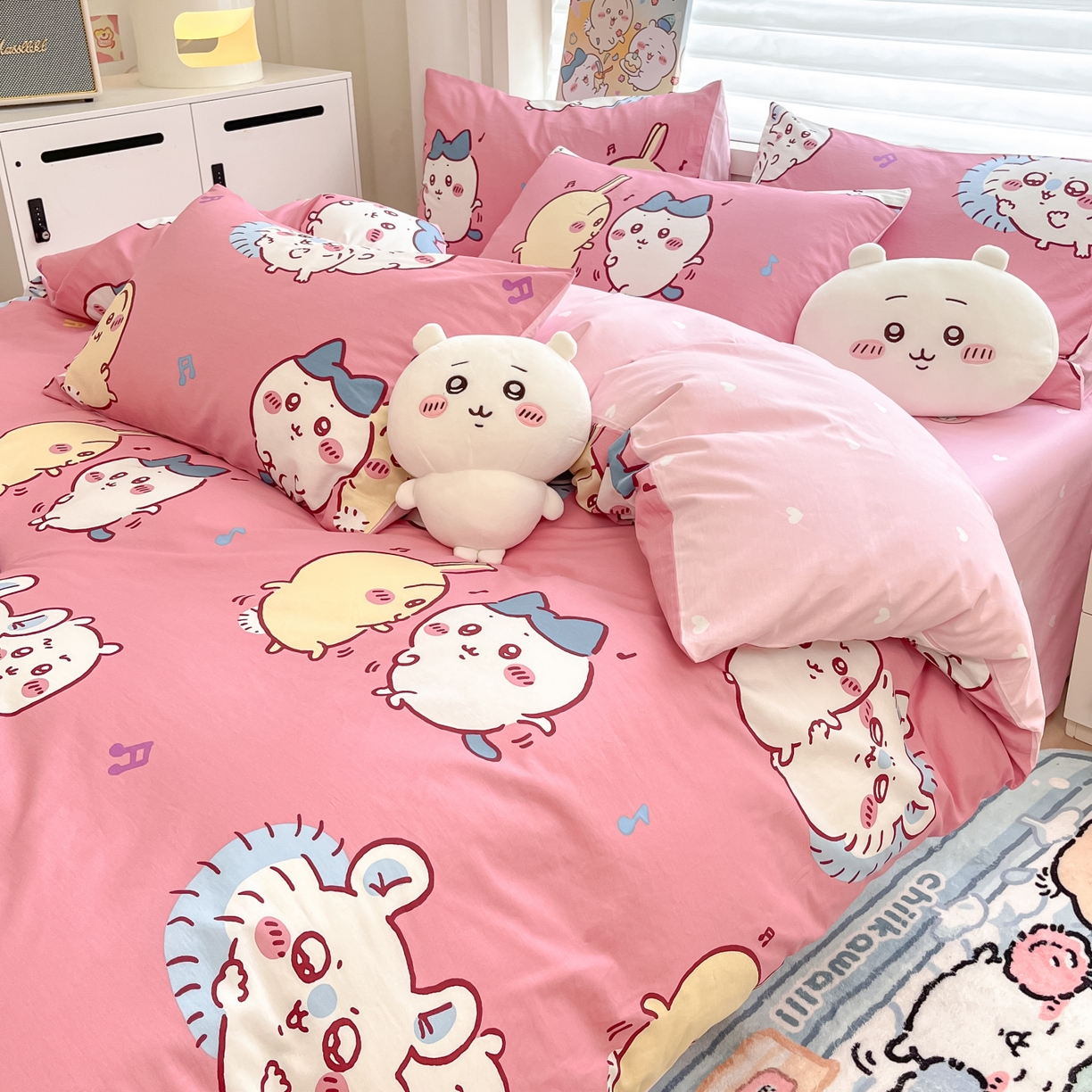 91家纺网 家纺一手货源 找家纺 暮思家居 2026新款正版授权吉伊卡哇全棉纯棉四件套 可爱吉伊卡哇