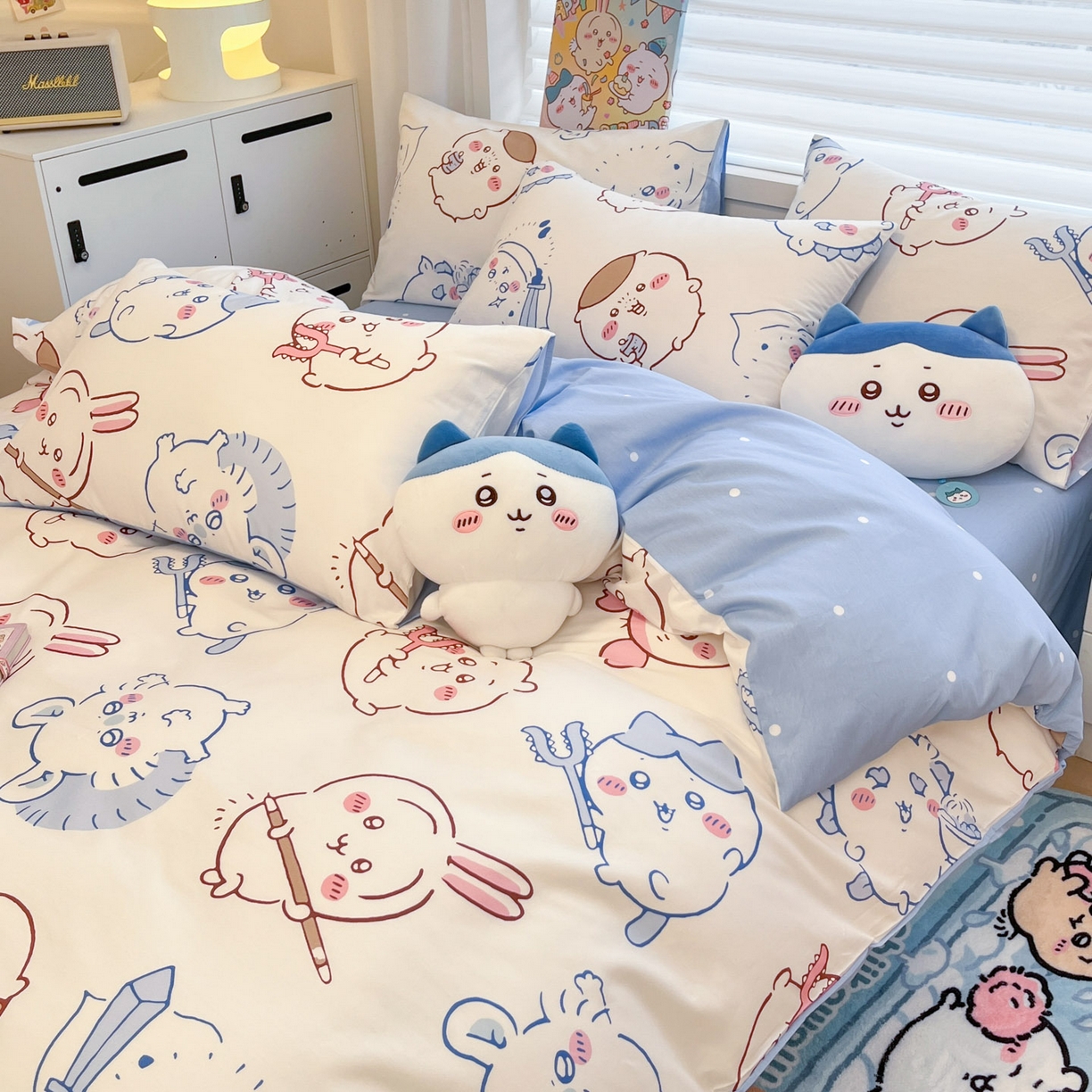 91家纺网 家纺一手货源 找家纺 暮思家居 2026新款正版授权吉伊卡哇全棉纯棉四件套 小八吉伊卡哇