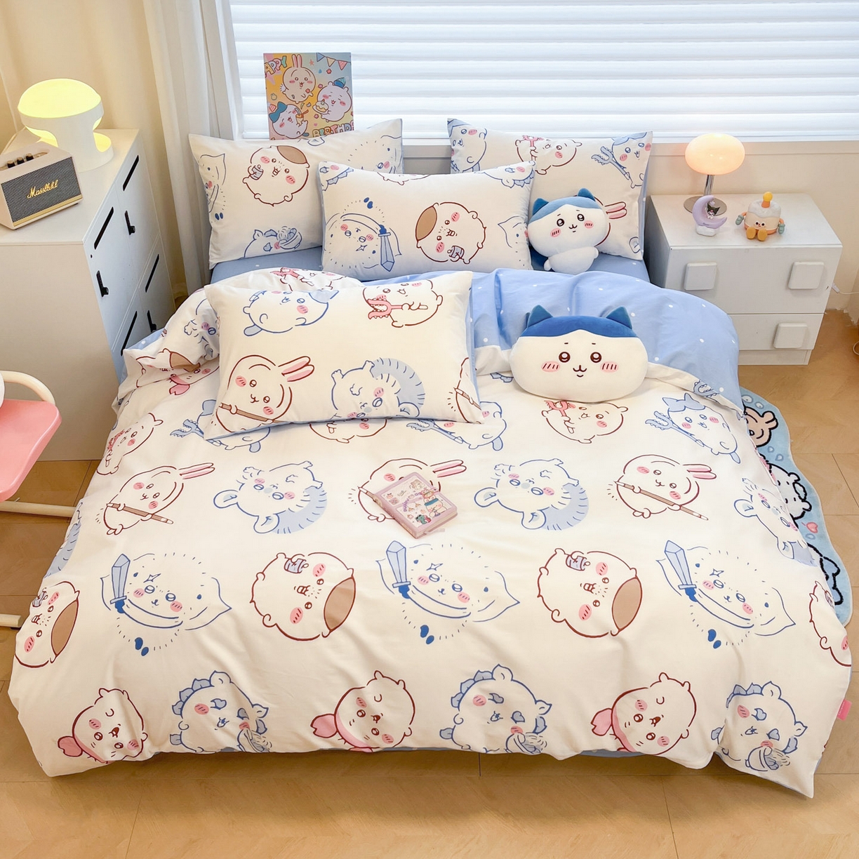 91家纺网 家纺一手货源 找家纺 暮思家居 2026新款正版授权吉伊卡哇全棉纯棉四件套 小八吉伊卡哇