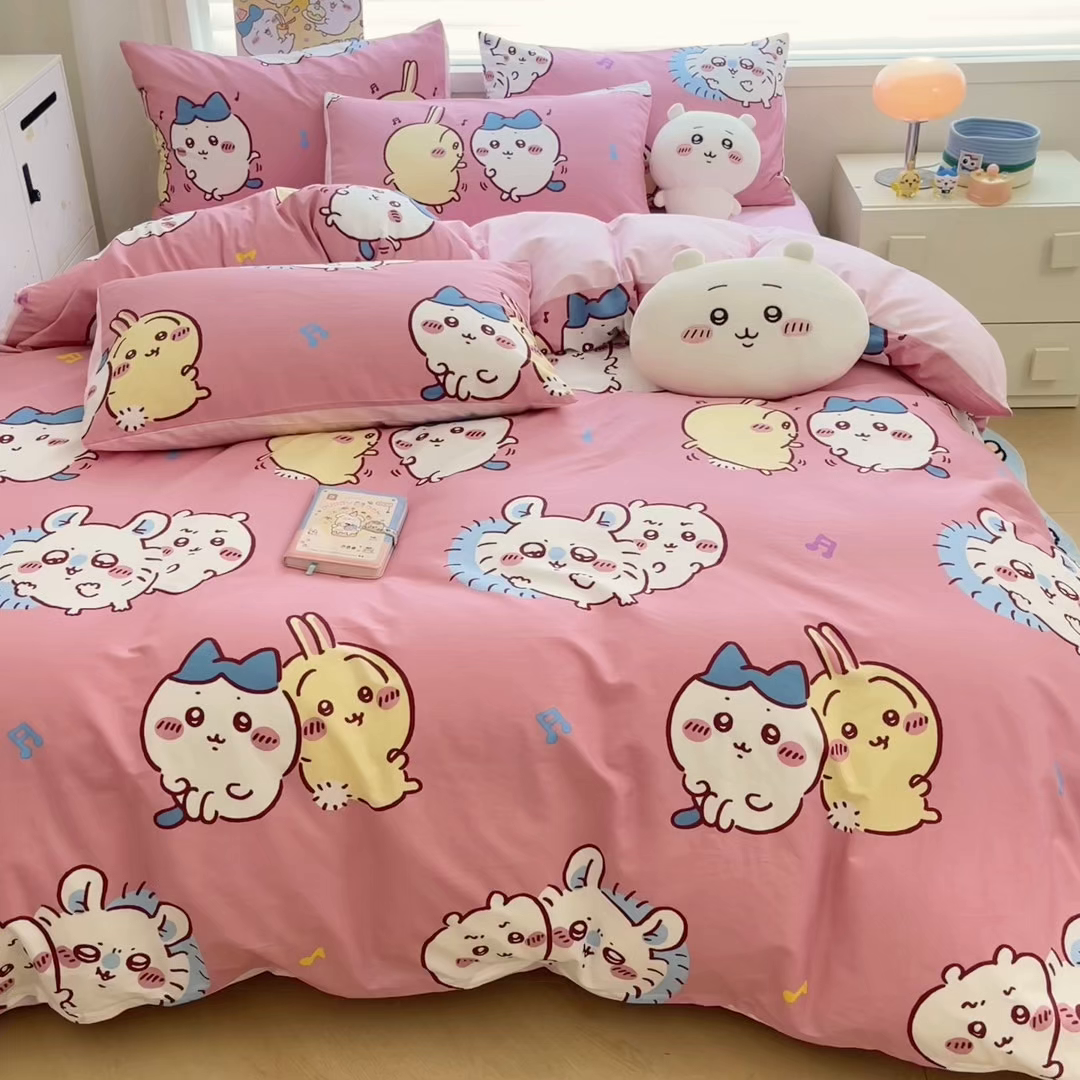 91家纺网 家纺一手货源 找家纺 暮思家居 2026新款正版授权吉伊卡哇全棉纯棉四件套 可爱吉伊卡哇