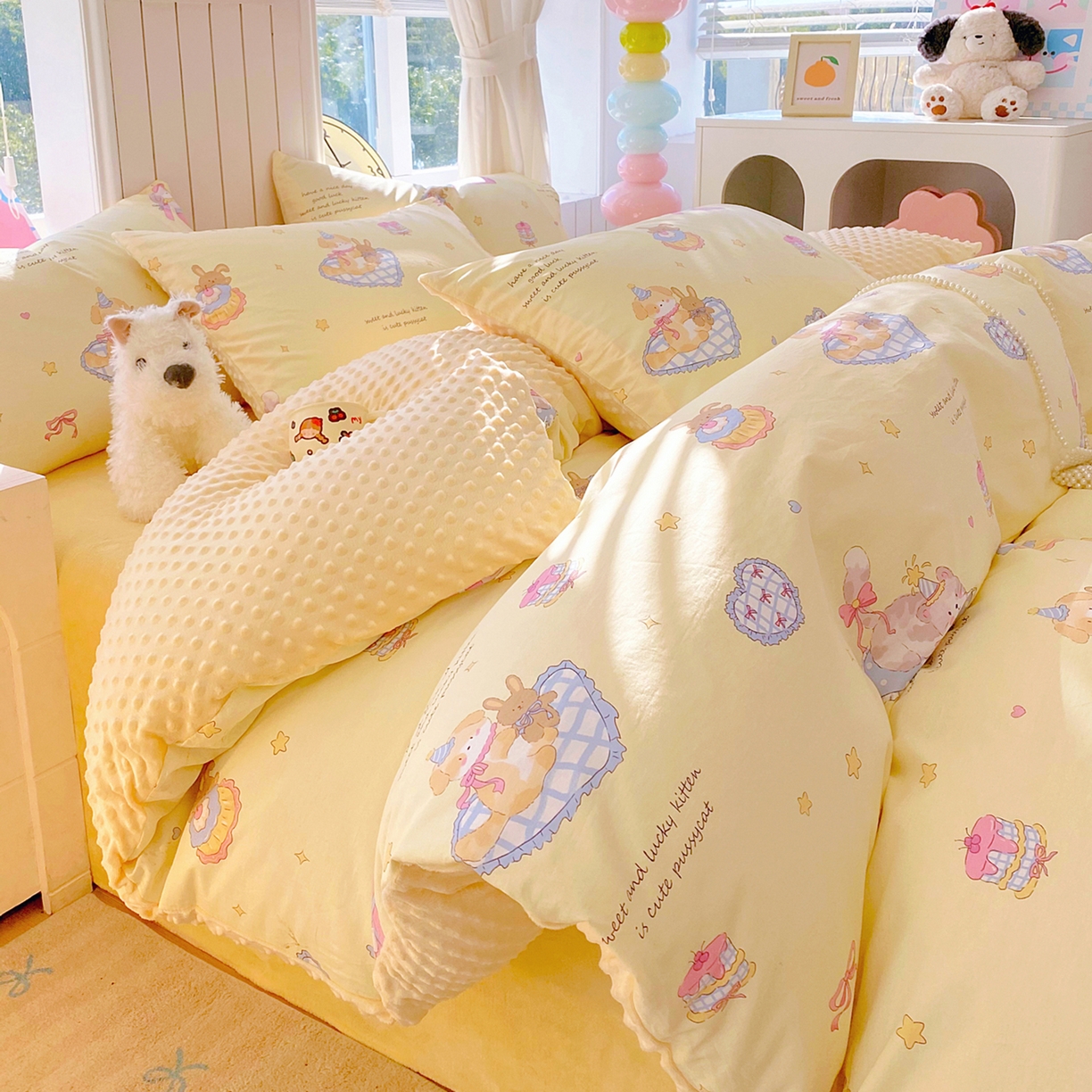 91家纺网 家纺一手货源 找家纺 （总）金鑫汇家纺 2025新款全棉纯棉棉加豆豆绒棉加绒系列四件套