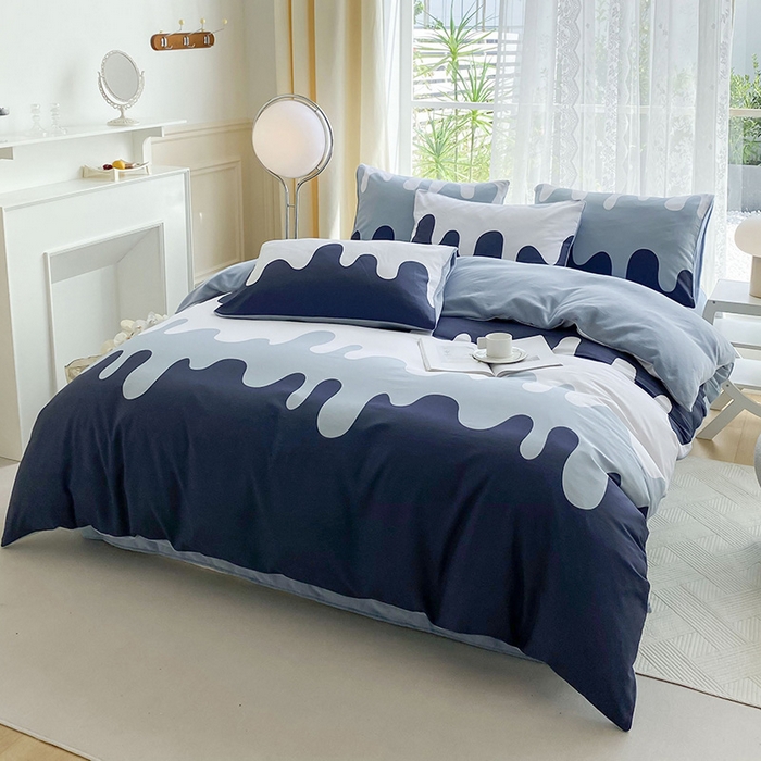 91家纺网 家纺一手货源 找家纺 金鑫汇家纺 2025新款全棉豆豆绒系列单被套-棉加绒系列 棉加绒-奶油蓝