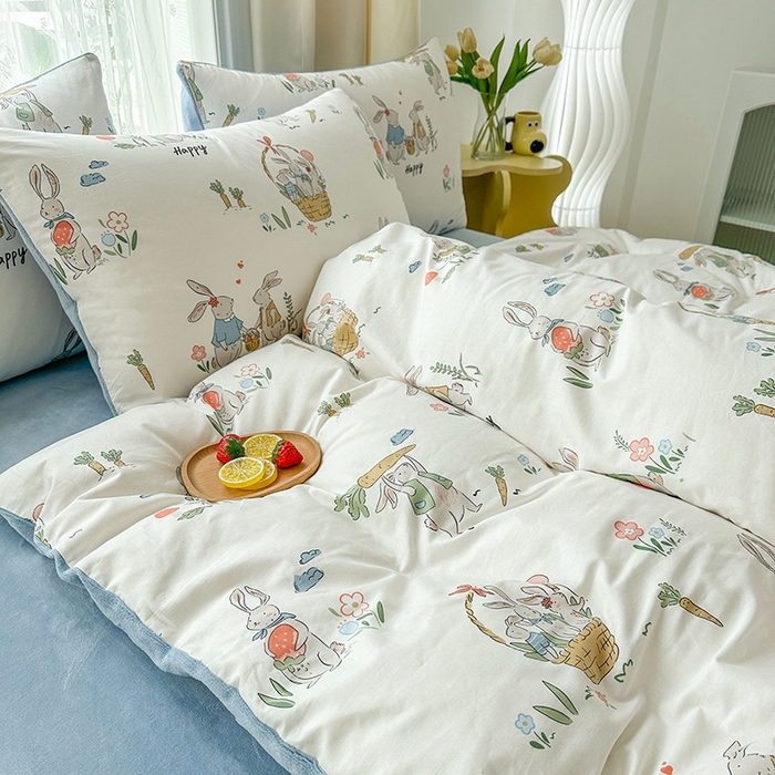 91家纺网 家纺一手货源 找家纺 金鑫汇家纺 2025新款全棉豆豆绒系列单被套-棉加绒系列 棉加绒-收获满满