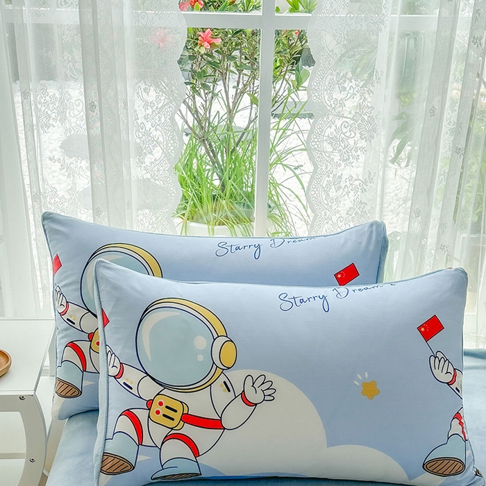 91家纺网 家纺一手货源 找家纺 金鑫汇家纺 2025新款全棉豆豆绒系列单被套-棉加绒系列 棉加绒-翱翔太空