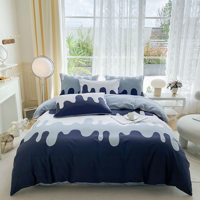 金鑫汇家纺 2025新款全棉豆豆绒系列单被套-棉加绒系列 棉加绒-奶油蓝