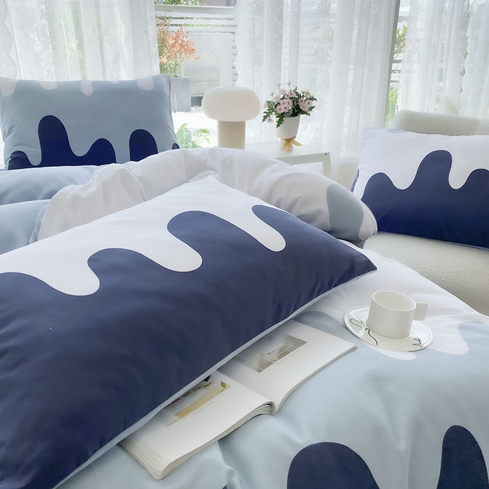 91家纺网 家纺一手货源 找家纺 金鑫汇家纺 2025新款全棉豆豆绒系列单被套-棉加绒系列 棉加绒-奶油蓝