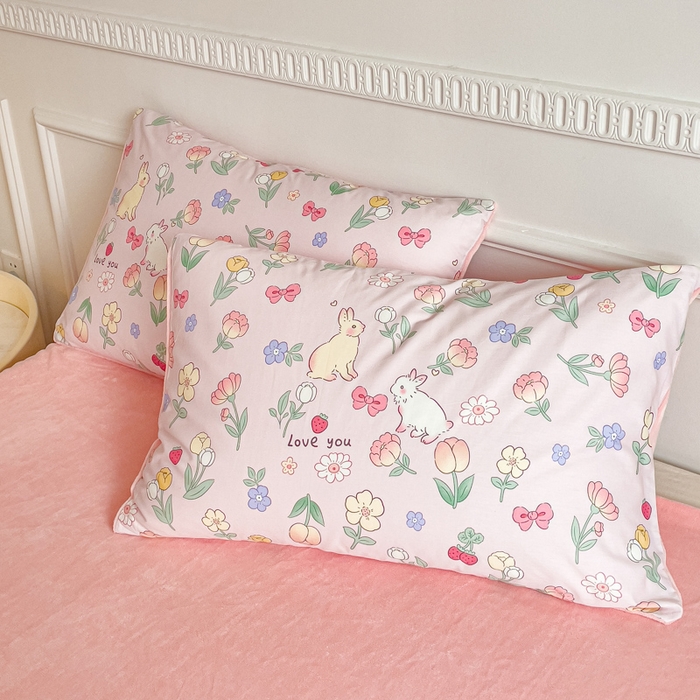 91家纺网 家纺一手货源 找家纺 金鑫汇家纺 2025新款全棉豆豆绒系列单被套-棉加绒系列 棉加绒-荷枝桃桃