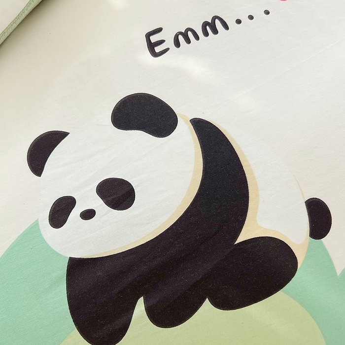 91家纺网 家纺一手货源 找家纺 金鑫汇家纺 2025新款全棉豆豆绒系列单被套-棉加绒系列 棉加绒-熊猫乐园