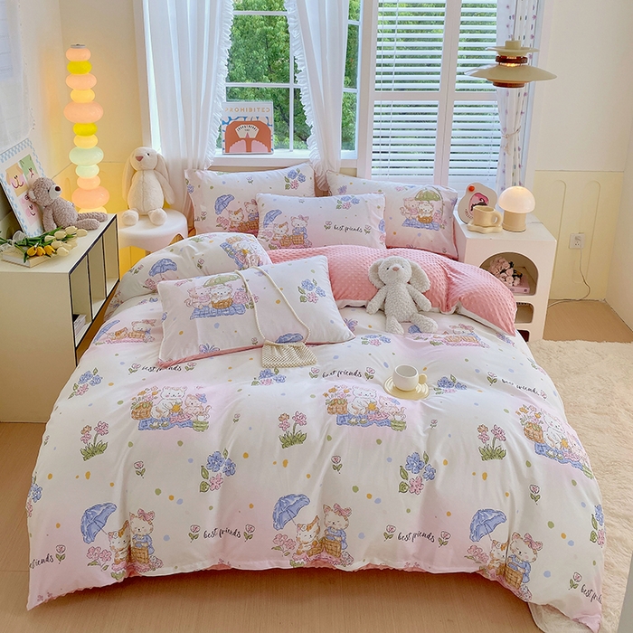 91家纺网 家纺一手货源 找家纺 （总）金鑫汇家纺 2025新款全棉豆豆绒系列单被套-棉加绒系列