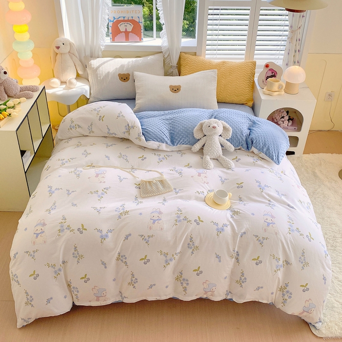 91家纺网 家纺一手货源 找家纺 （总）金鑫汇家纺 2025新款全棉豆豆绒系列单被套-棉加绒系列