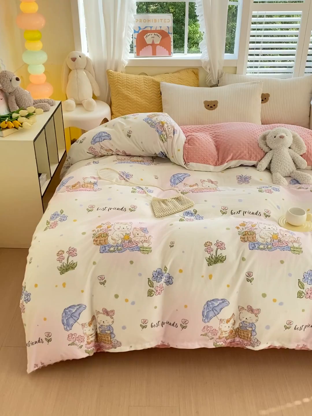 91家纺网 家纺一手货源 找家纺 金鑫汇家纺 2025新款全棉豆豆绒系列单被套-棉加绒系列 棉加豆豆绒-喵喵日记