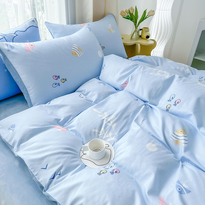 91家纺网 家纺一手货源 找家纺 金鑫汇家纺 2025新款全棉豆豆绒系列单被套-棉加绒系列 棉加绒-海洋世界