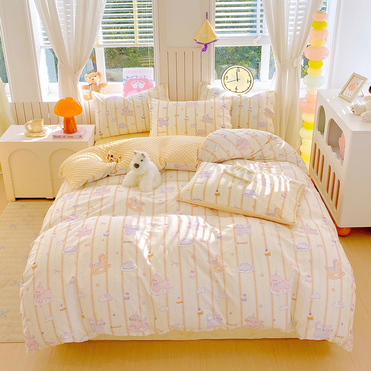 91家纺网 家纺一手货源 找家纺 （总）金鑫汇家纺 2025新款全棉豆豆绒系列单被套-棉加绒系列