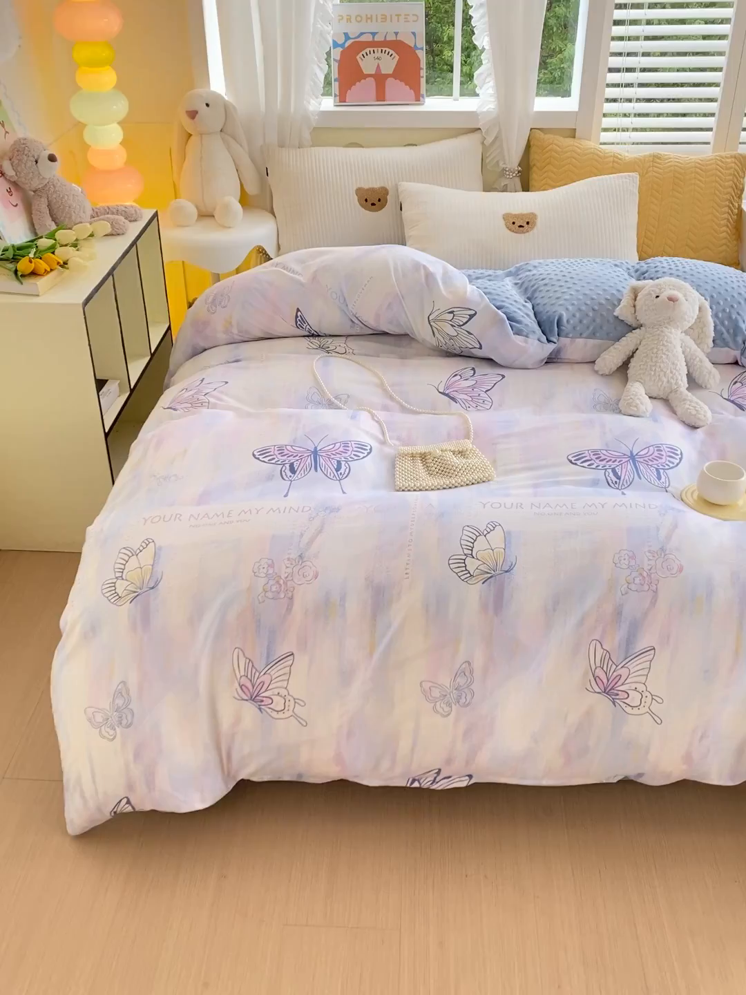 91家纺网 家纺一手货源 找家纺 金鑫汇家纺 2025新款全棉豆豆绒系列单被套-棉加绒系列 棉加豆豆绒-梦蝶