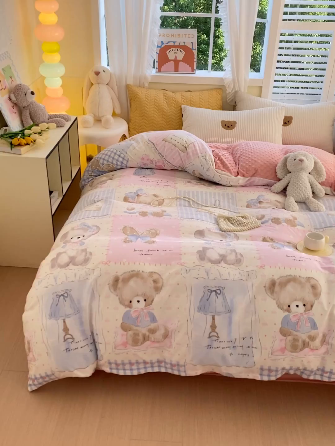 91家纺网 家纺一手货源 找家纺 金鑫汇家纺 2025新款全棉豆豆绒系列单被套-棉加绒系列 棉加豆豆绒-熊熊精灵