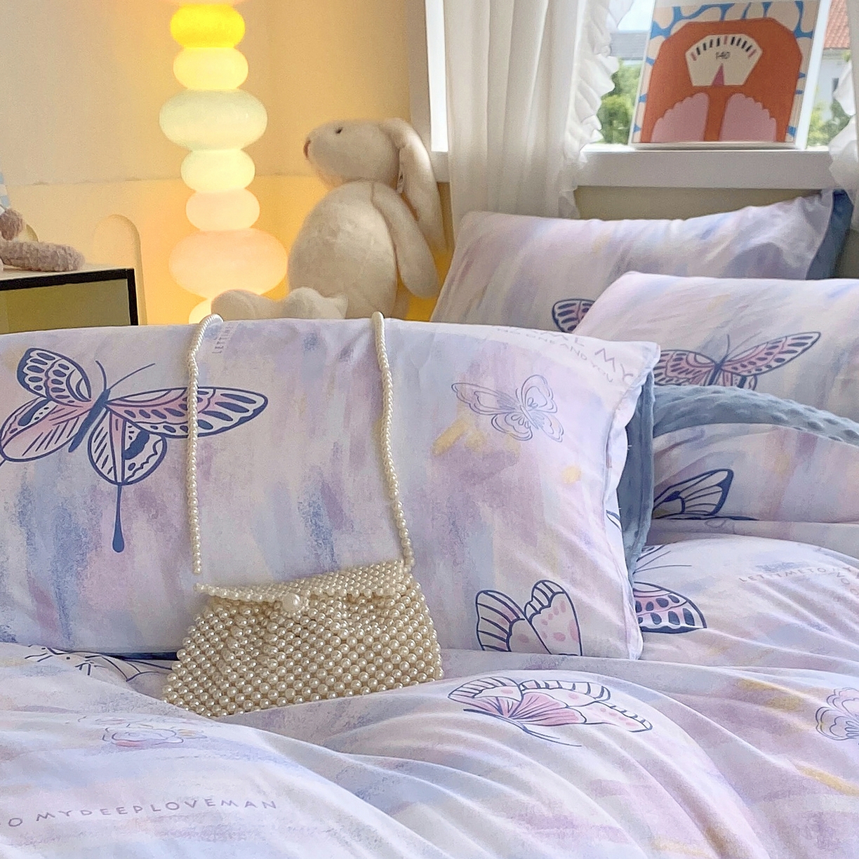 91家纺网 家纺一手货源 找家纺 金鑫汇家纺 2025新款全棉豆豆绒系列单枕套-棉加绒系列 棉加豆豆绒-梦蝶