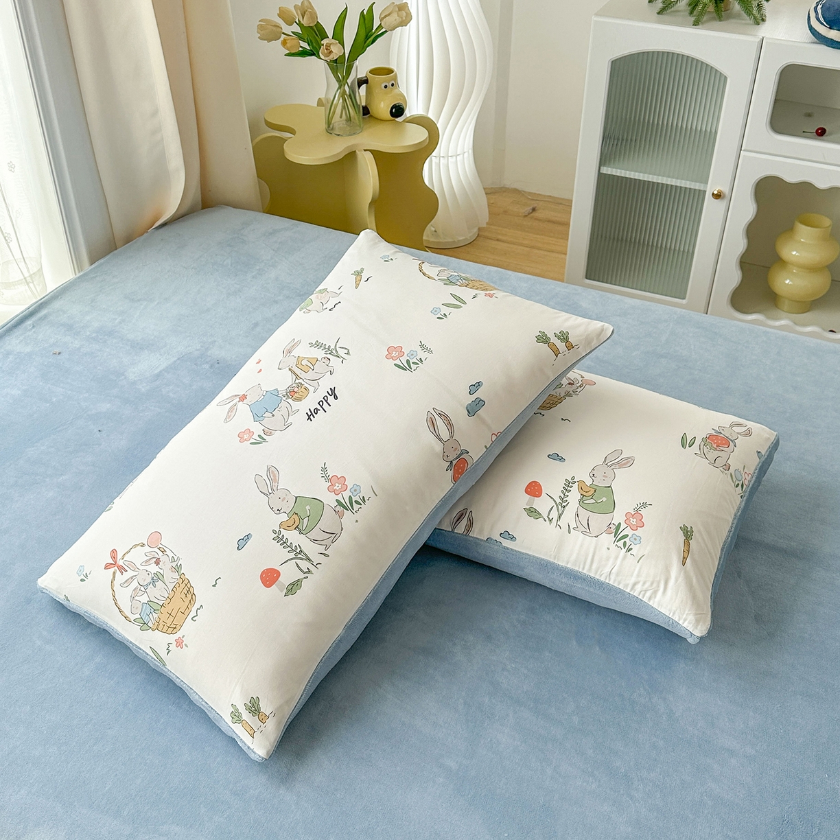 91家纺网 家纺一手货源 找家纺 金鑫汇家纺 2025新款全棉豆豆绒系列单枕套-棉加绒系列 棉加绒-收获满满