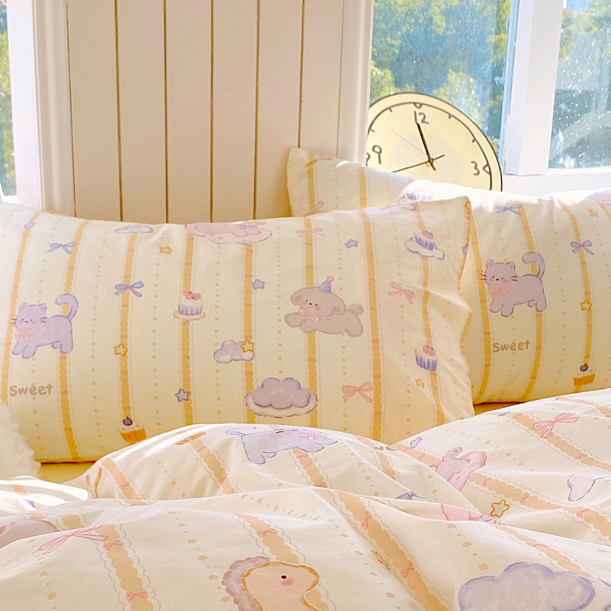 91家纺网 家纺一手货源 找家纺 金鑫汇家纺 2025新款全棉豆豆绒系列单枕套-棉加绒系列 棉加豆豆绒-甜梦园黄