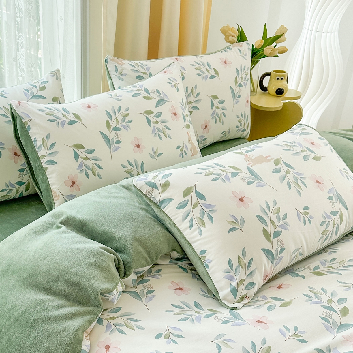 91家纺网 家纺一手货源 找家纺 金鑫汇家纺 2025新款全棉豆豆绒系列单枕套-棉加绒系列 棉加绒-莫妮卡