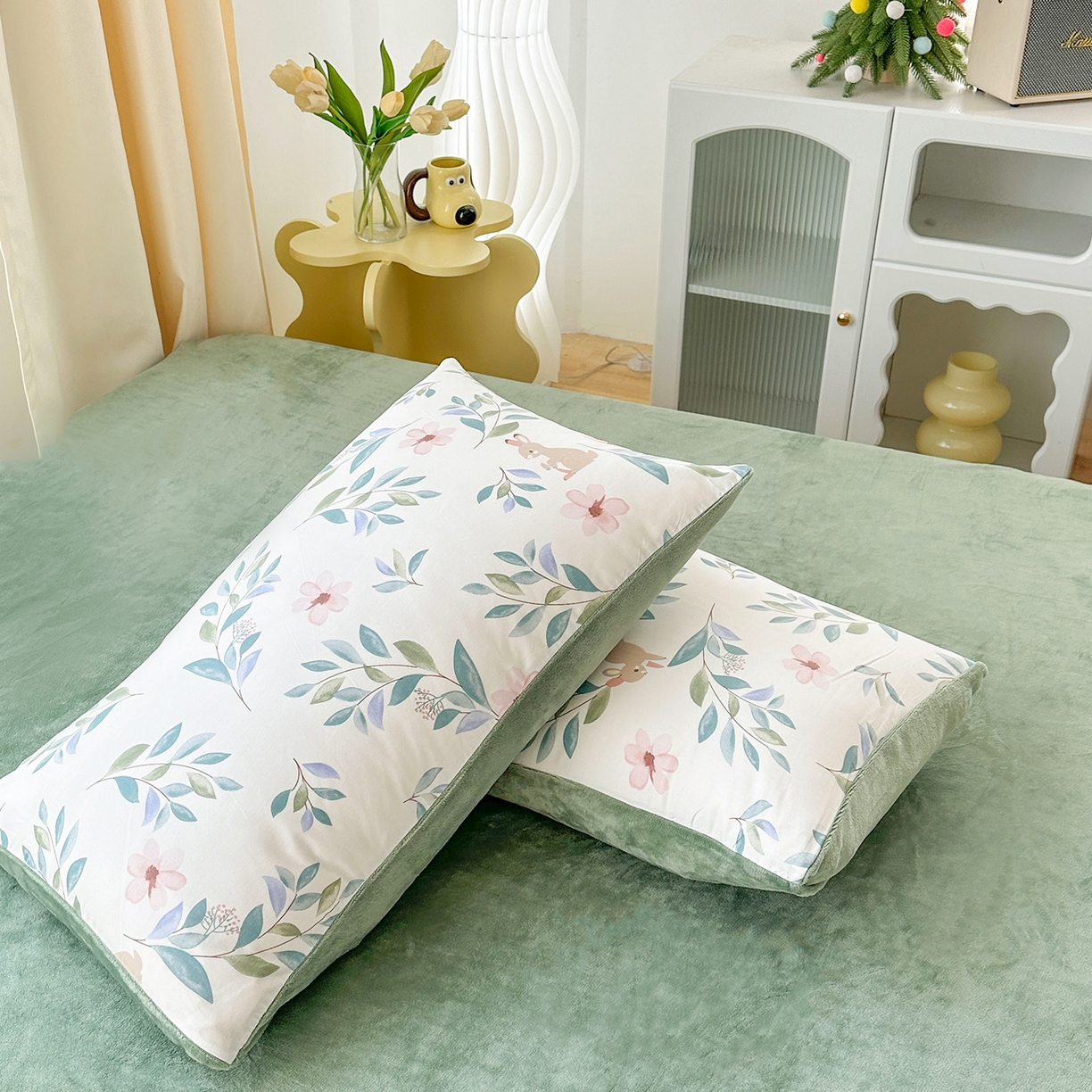 91家纺网 家纺一手货源 找家纺 金鑫汇家纺 2025新款全棉豆豆绒系列单枕套-棉加绒系列 棉加绒-莫妮卡