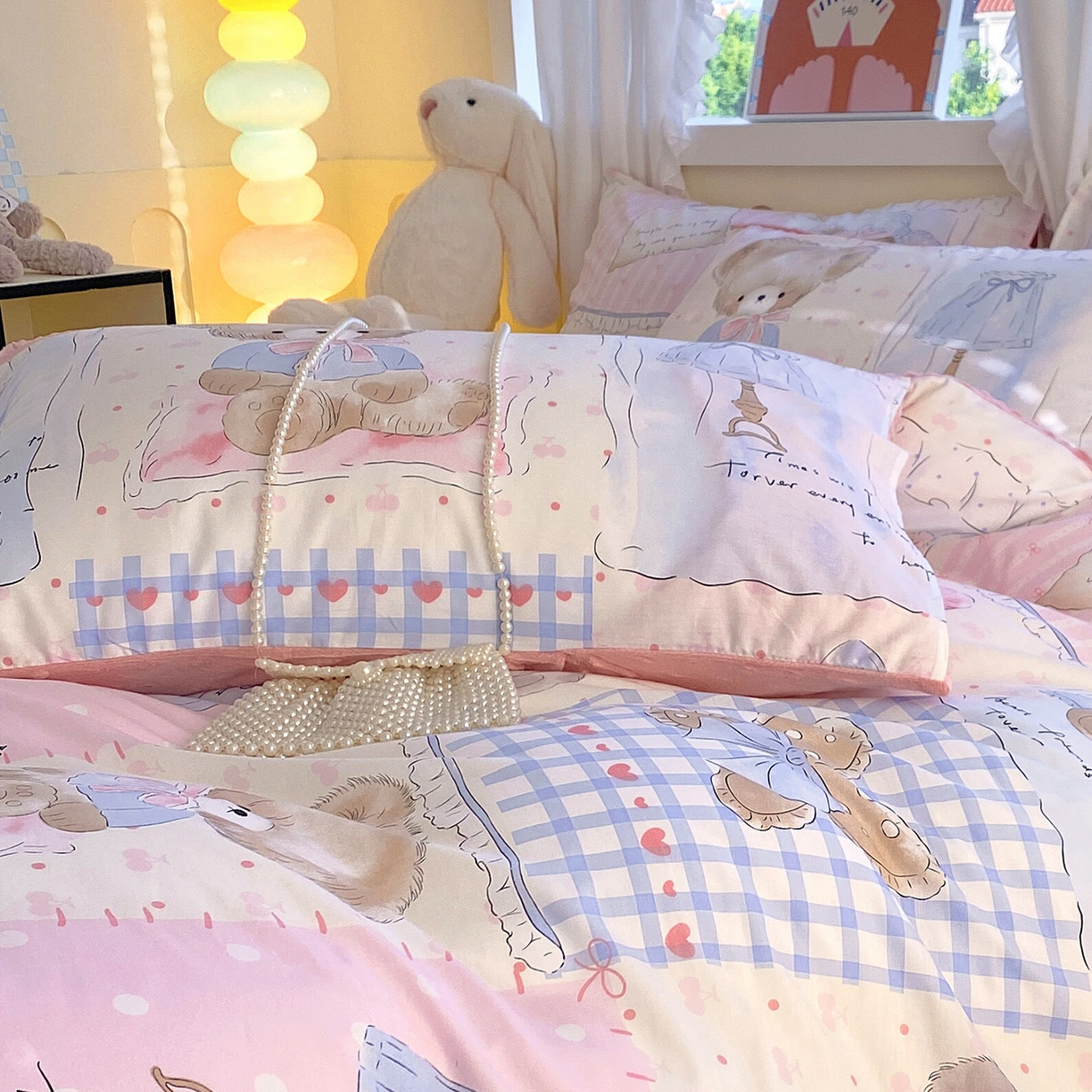 91家纺网 家纺一手货源 找家纺 金鑫汇家纺 2025新款全棉豆豆绒系列单枕套-棉加绒系列 棉加豆豆绒-熊熊精灵