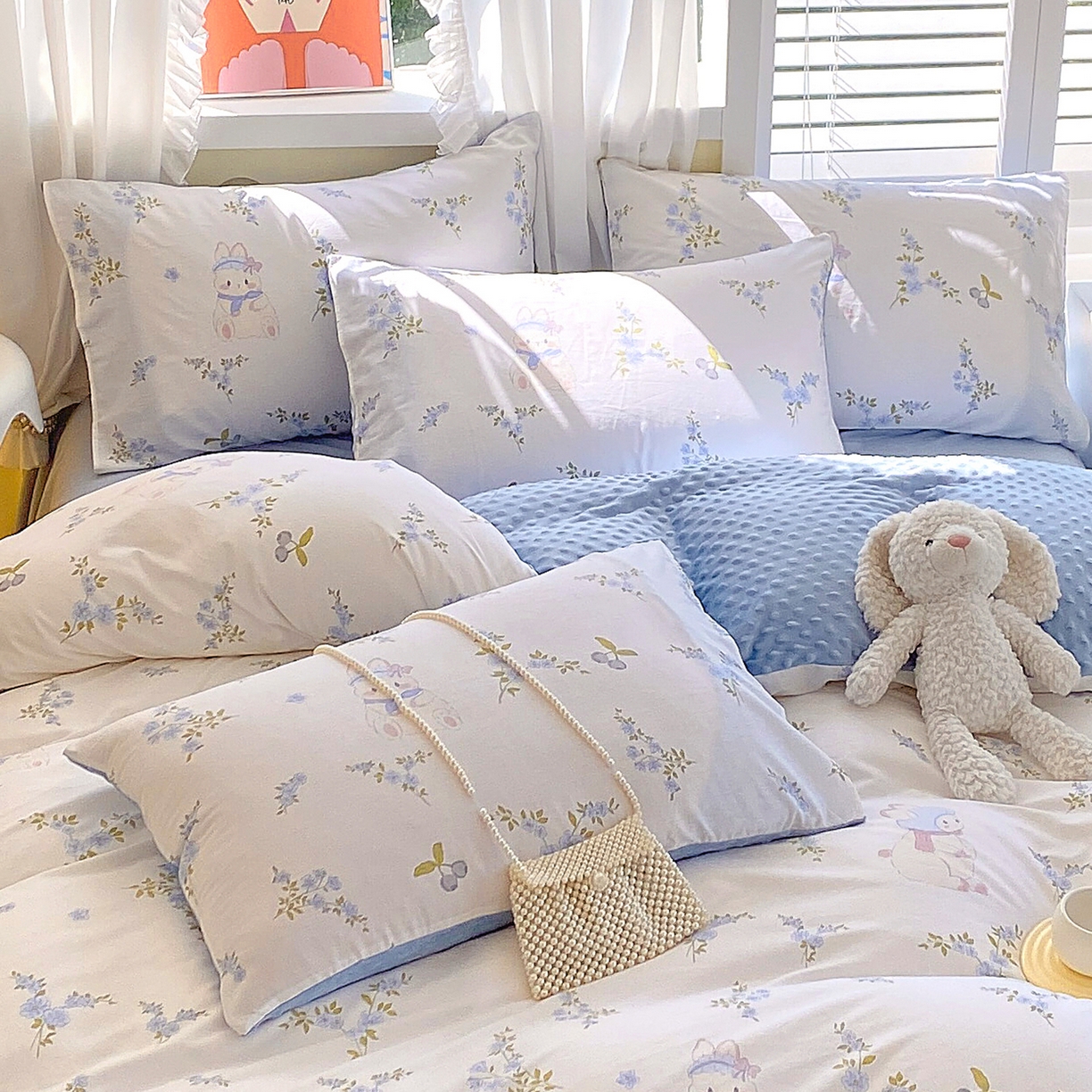 91家纺网 家纺一手货源 找家纺 （总）金鑫汇家纺 2025新款全棉豆豆绒系列单枕套-棉加绒系列