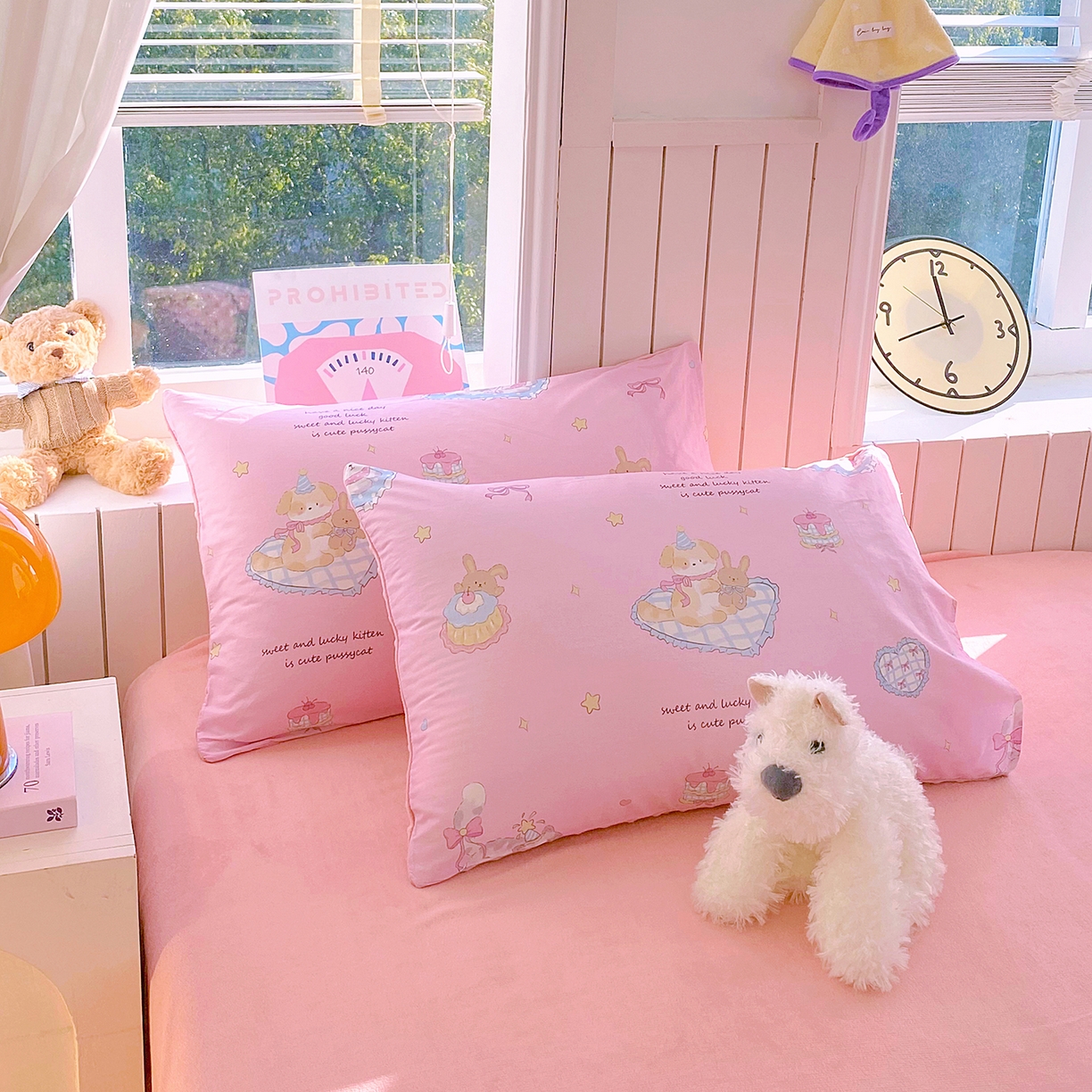 91家纺网 家纺一手货源 找家纺 金鑫汇家纺 2025新款全棉豆豆绒系列单枕套-棉加绒系列 棉加豆豆绒-祈愿萌宠粉