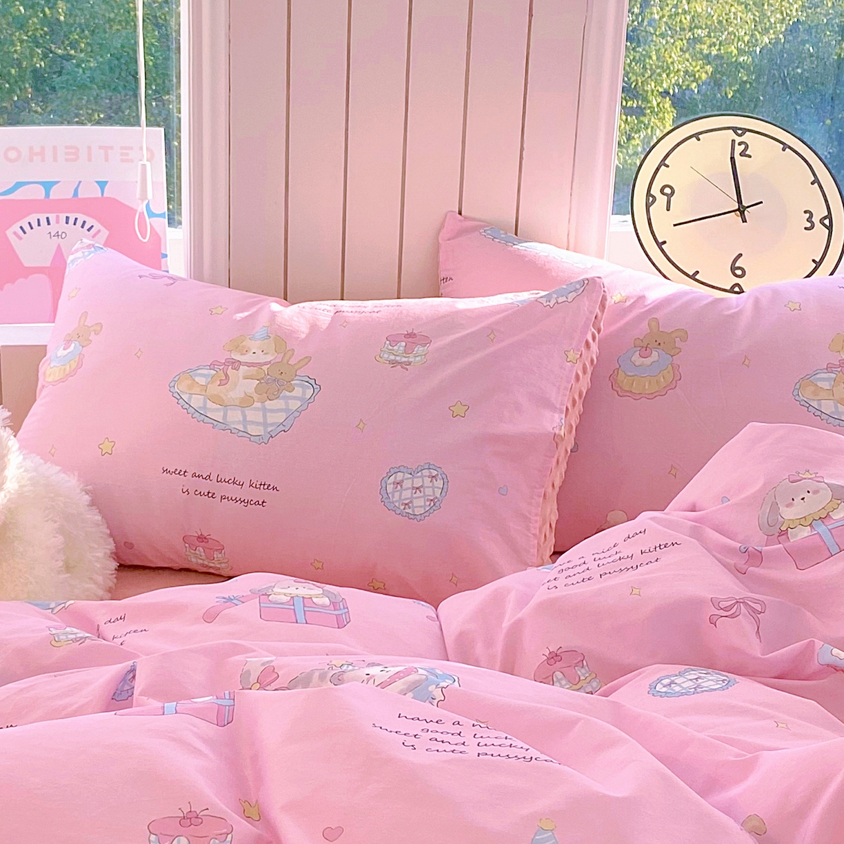 91家纺网 家纺一手货源 找家纺 金鑫汇家纺 2025新款全棉豆豆绒系列单枕套-棉加绒系列 棉加豆豆绒-祈愿萌宠粉