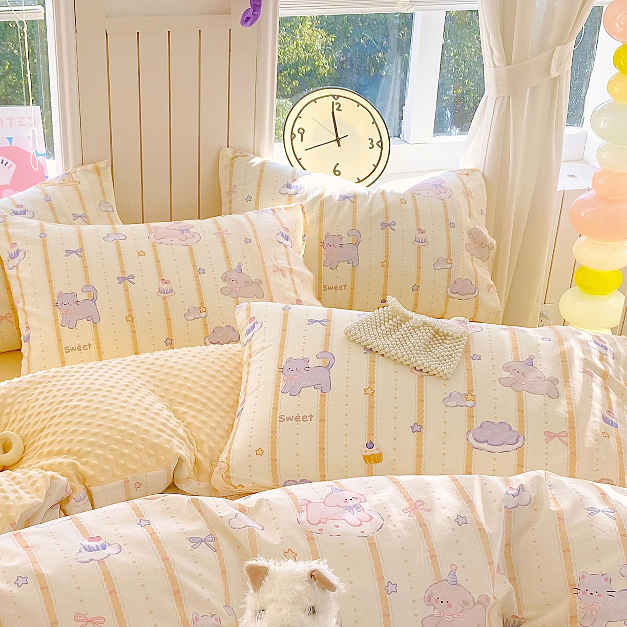 91家纺网 家纺一手货源 找家纺 金鑫汇家纺 2025新款全棉豆豆绒系列单枕套-棉加绒系列 棉加豆豆绒-甜梦园黄