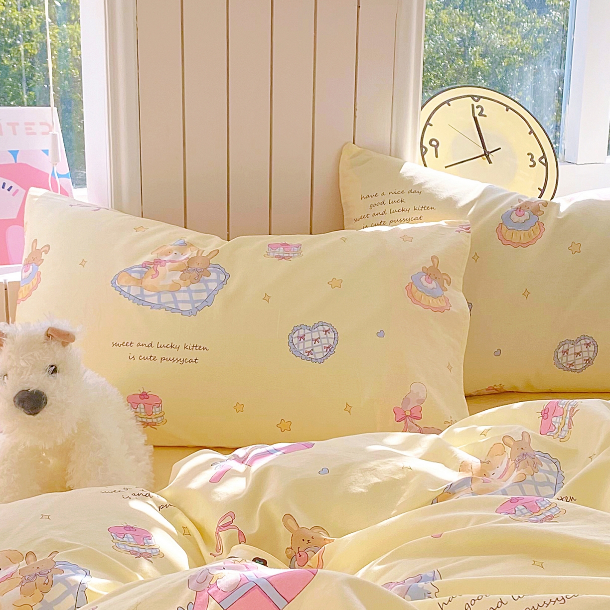 91家纺网 家纺一手货源 找家纺 金鑫汇家纺 2025新款全棉豆豆绒系列单枕套-棉加绒系列 棉加豆豆绒-祈愿萌宠黄