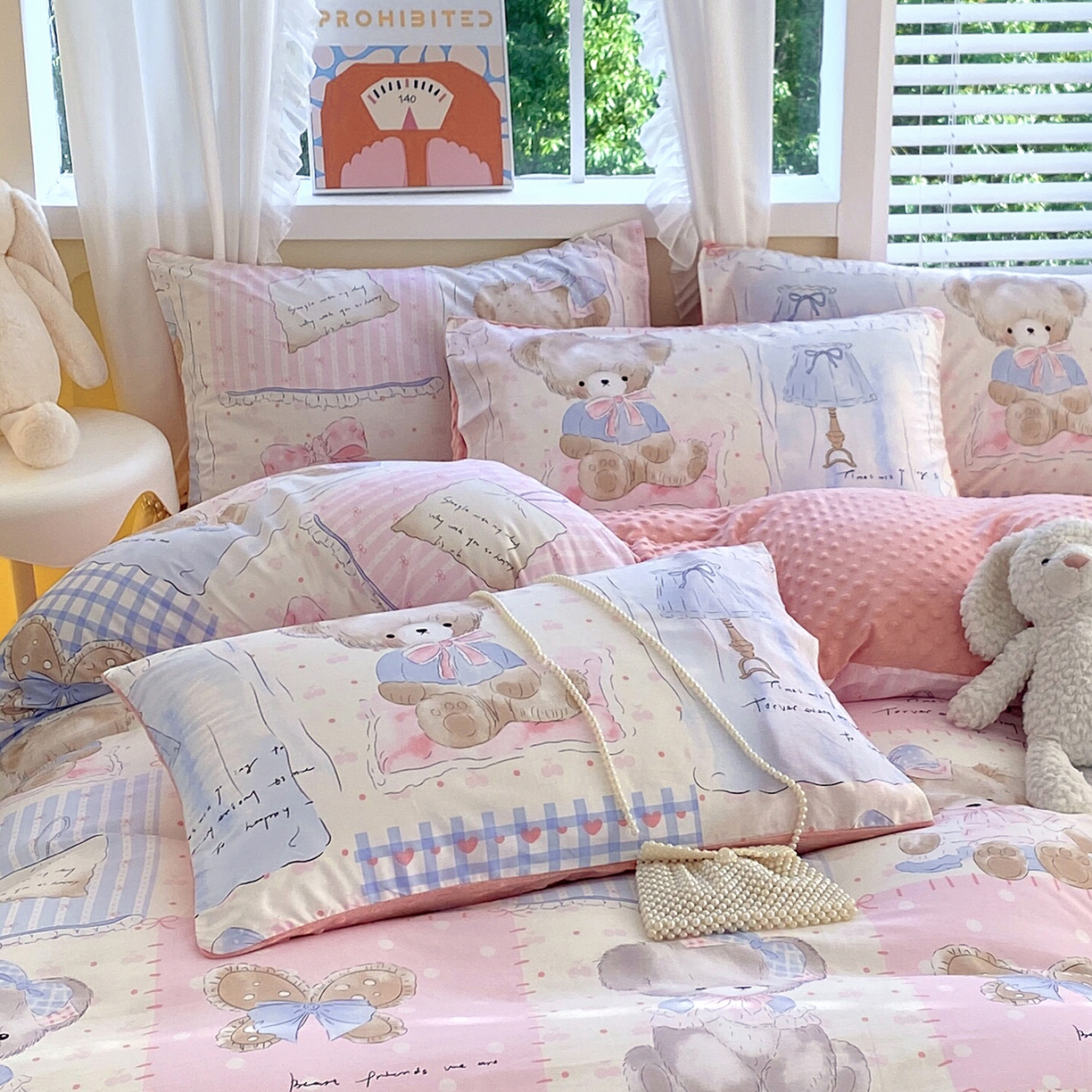 91家纺网 家纺一手货源 找家纺 （总）金鑫汇家纺 2025新款全棉豆豆绒系列单枕套-棉加绒系列