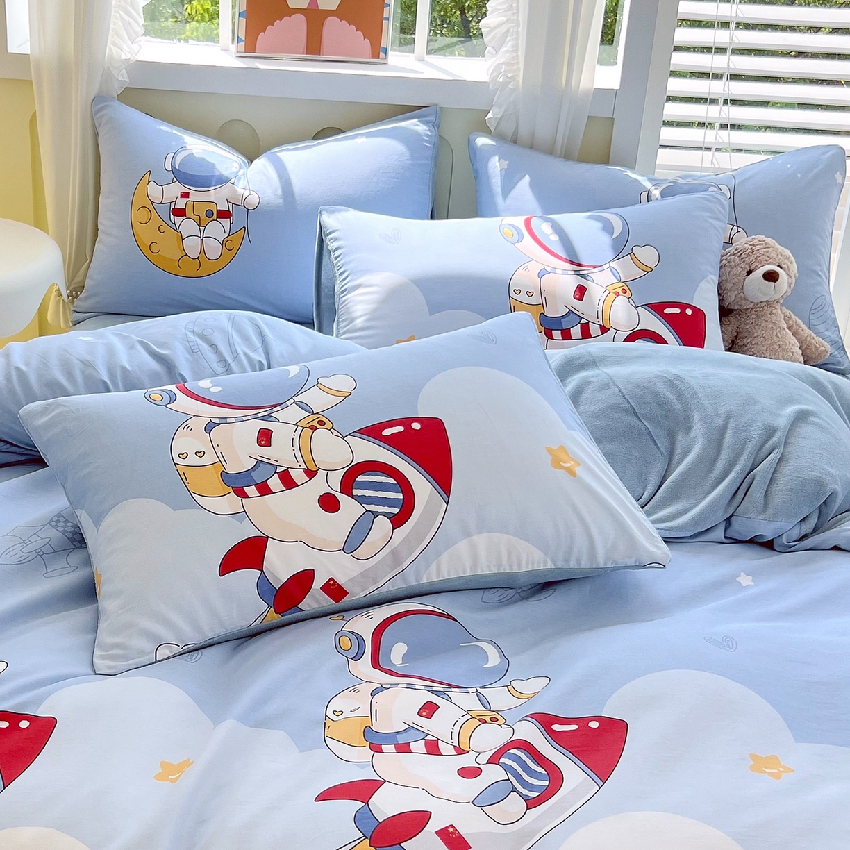 91家纺网 家纺一手货源 找家纺 金鑫汇家纺 2025新款全棉豆豆绒系列单枕套-棉加绒系列 棉加绒-冲上云霄