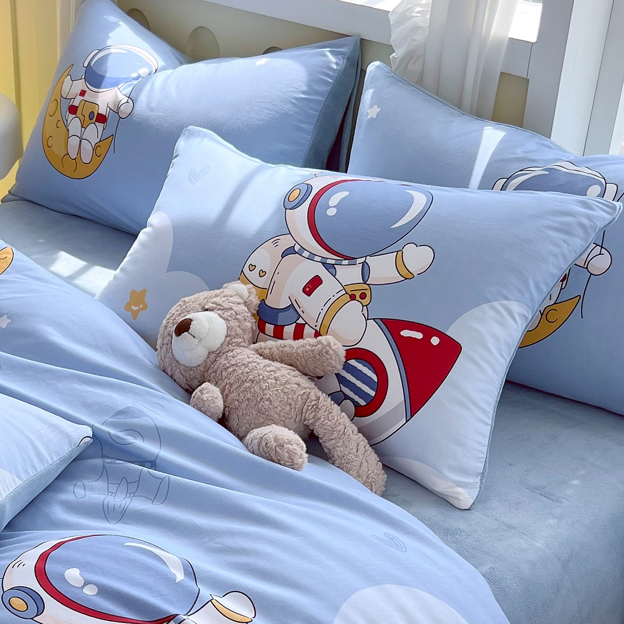 91家纺网 家纺一手货源 找家纺 金鑫汇家纺 2025新款全棉豆豆绒系列单枕套-棉加绒系列 棉加绒-冲上云霄