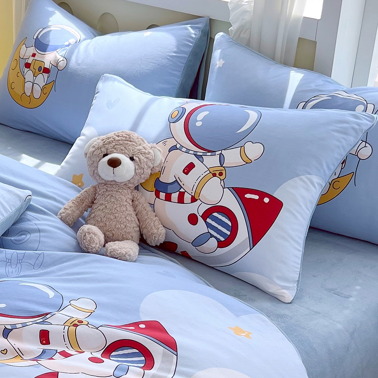 91家纺网 家纺一手货源 找家纺 金鑫汇家纺 2025新款全棉豆豆绒系列单枕套-棉加绒系列 棉加绒-冲上云霄