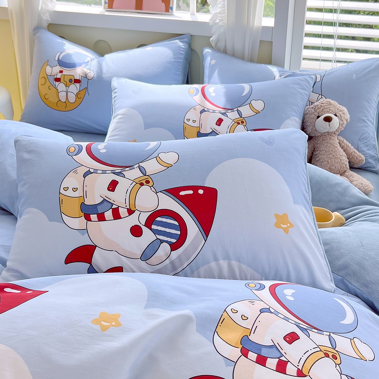 91家纺网 家纺一手货源 找家纺 金鑫汇家纺 2025新款全棉豆豆绒系列单枕套-棉加绒系列 棉加绒-冲上云霄