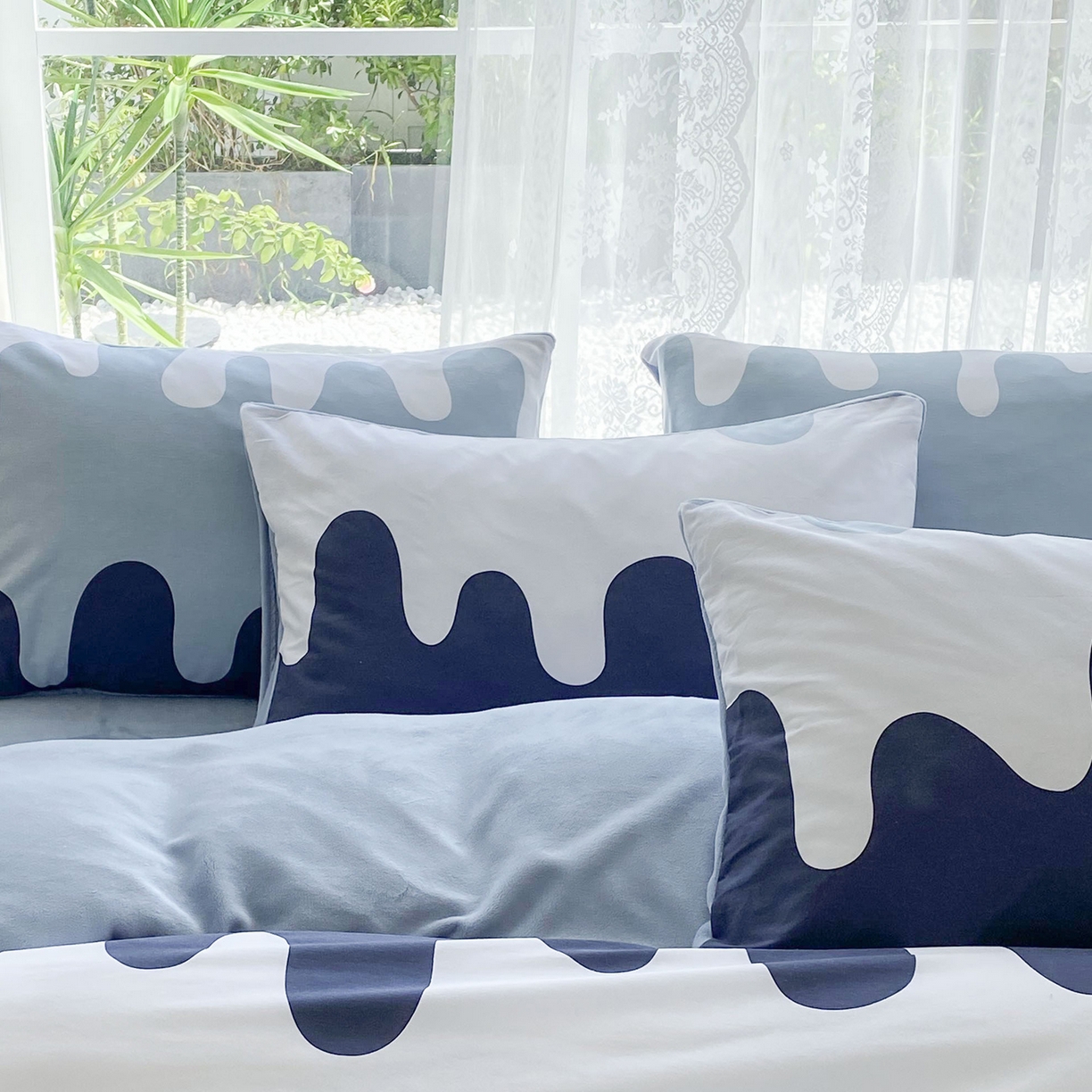 91家纺网 家纺一手货源 找家纺 金鑫汇家纺 2025新款全棉豆豆绒系列单枕套-棉加绒系列 棉加绒-奶油蓝