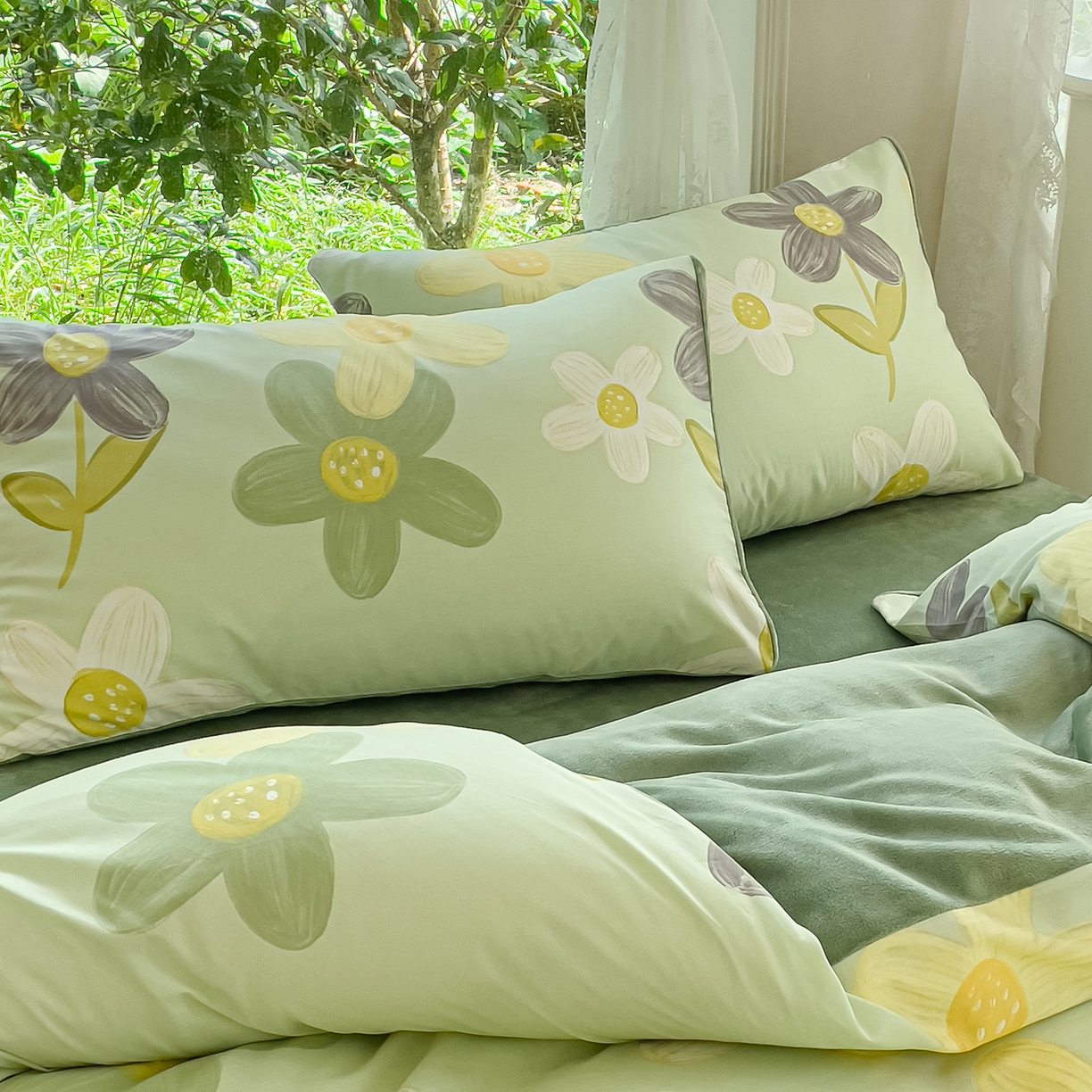 91家纺网 家纺一手货源 找家纺 金鑫汇家纺 2025新款全棉豆豆绒系列单枕套-棉加绒系列 棉加绒-五彩缤纷