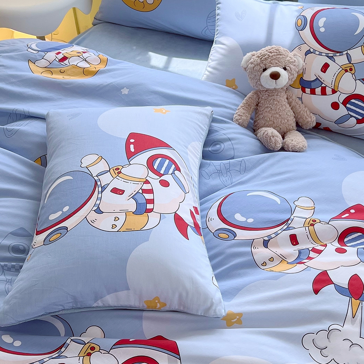 91家纺网 家纺一手货源 找家纺 金鑫汇家纺 2025新款全棉豆豆绒系列单枕套-棉加绒系列 棉加绒-冲上云霄